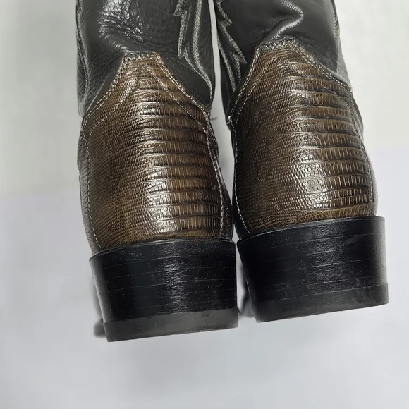 Tony Lama Nacogdoches Teju Lizard Round Toe Western Boots Men's Size 9.5 - Picture 9 of 10